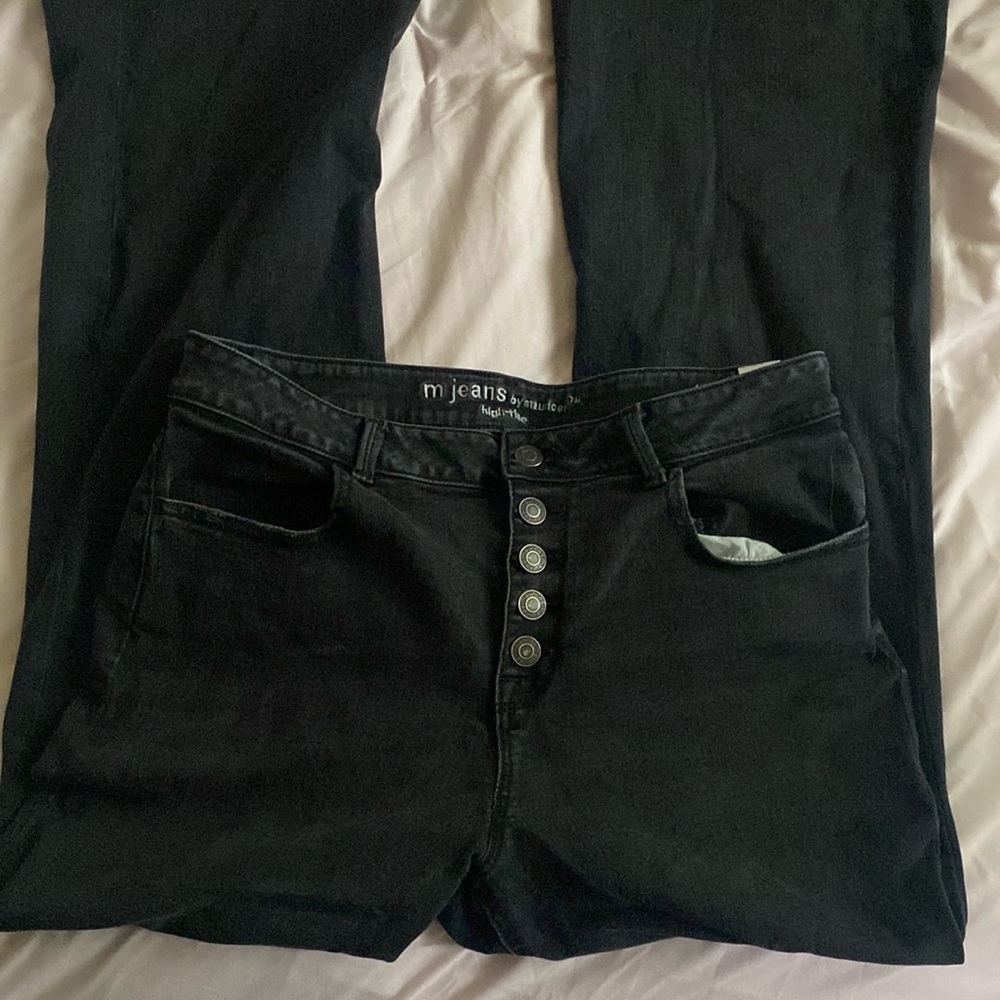Maurice’s high waisted black bell bottom jeans